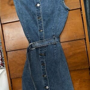Active USA Blue Denim Button-Down Dress
